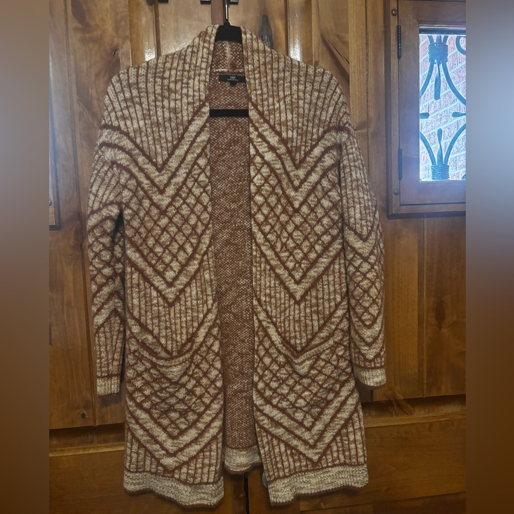 MM My Michelle Patterned Brown Size M Sweater cardigan